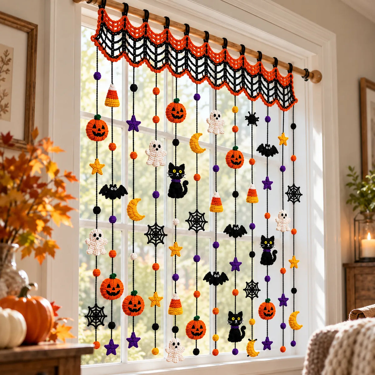 Halloween Crochet Curtain