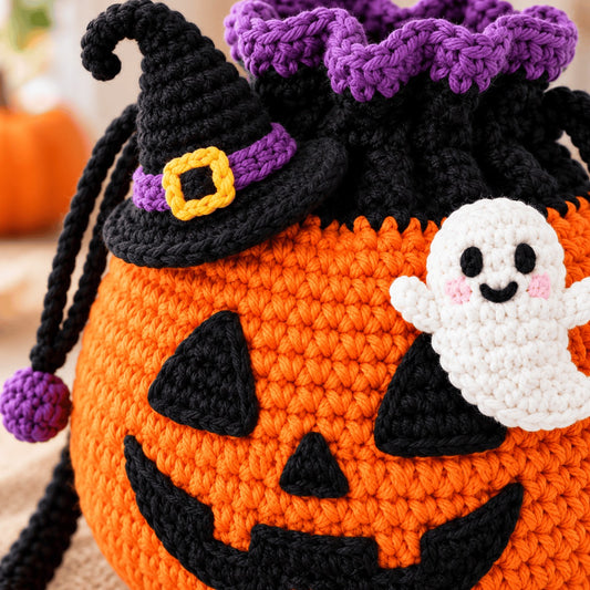 Pumpkin Witch Crochet Bag