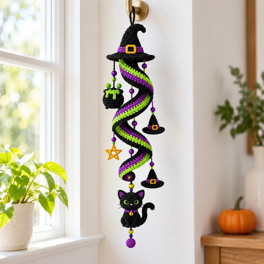 Witchy Cat Halloween Hanger