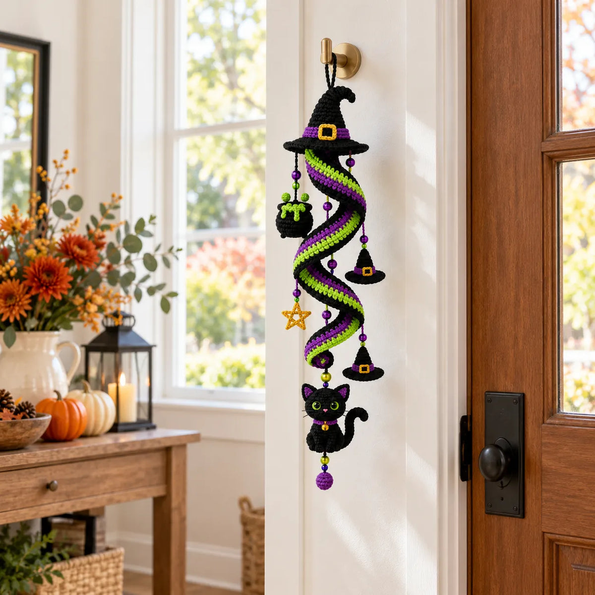 Witchy Cat Halloween Hanger