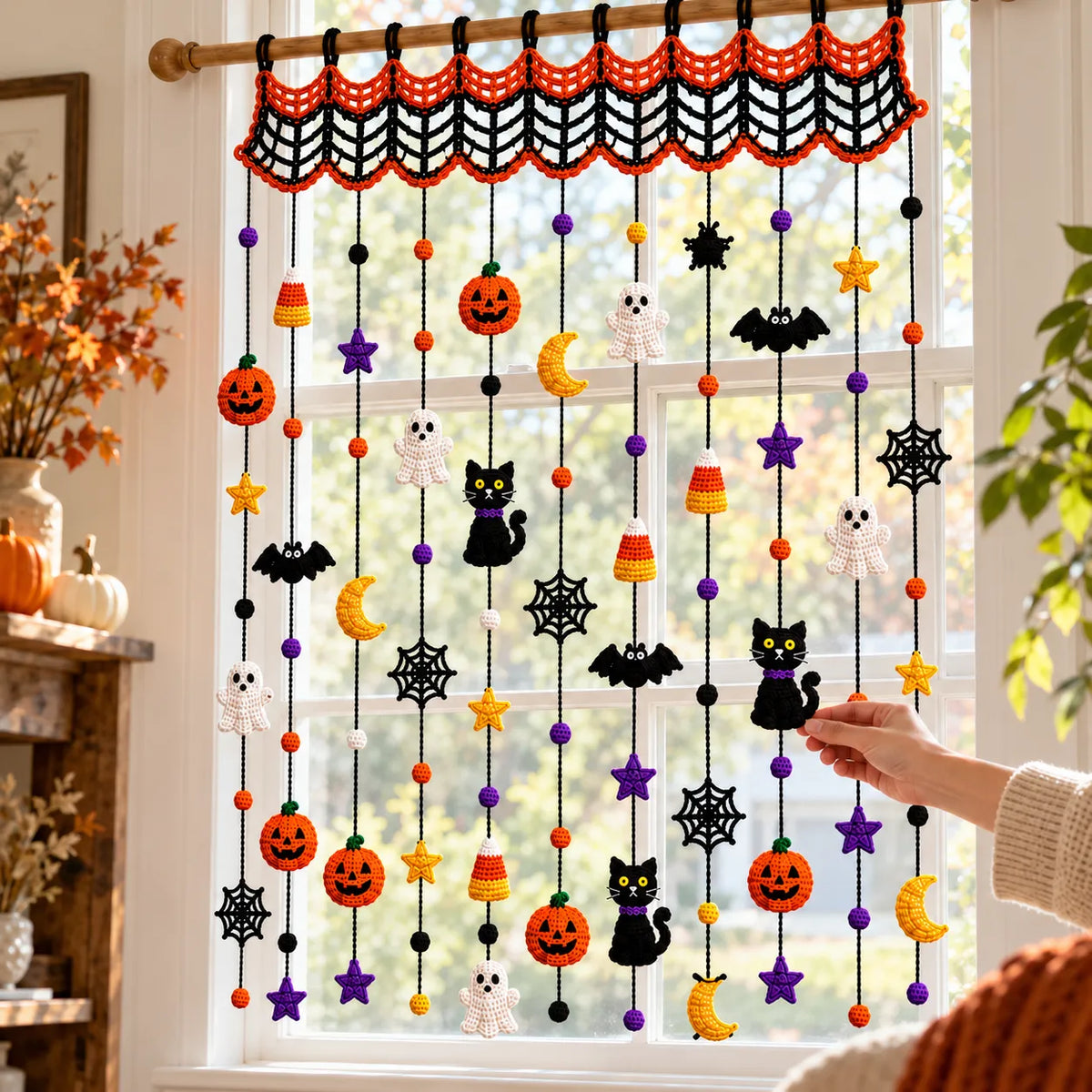 Halloween Crochet Curtain