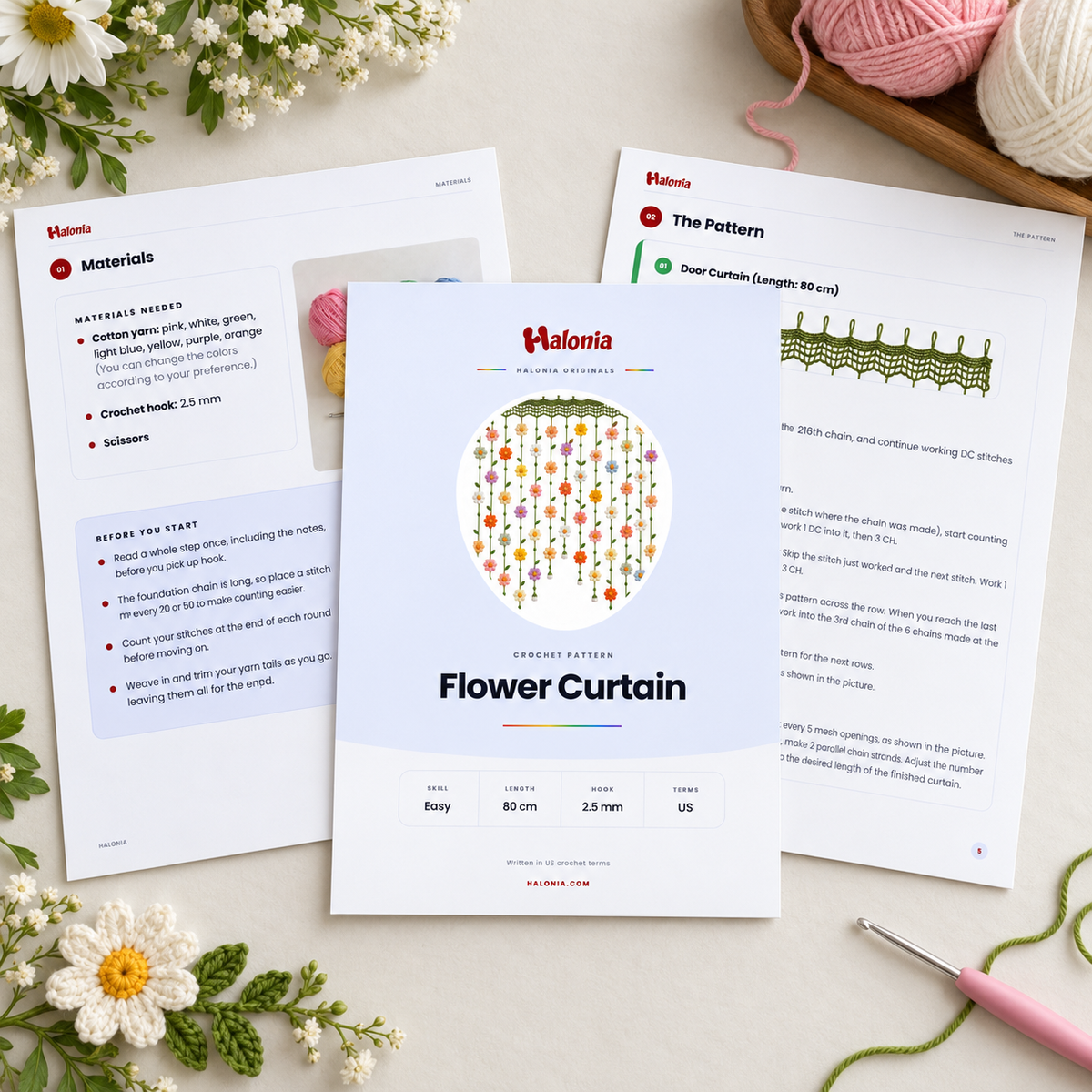 Flower Curtain Crochet Pattern